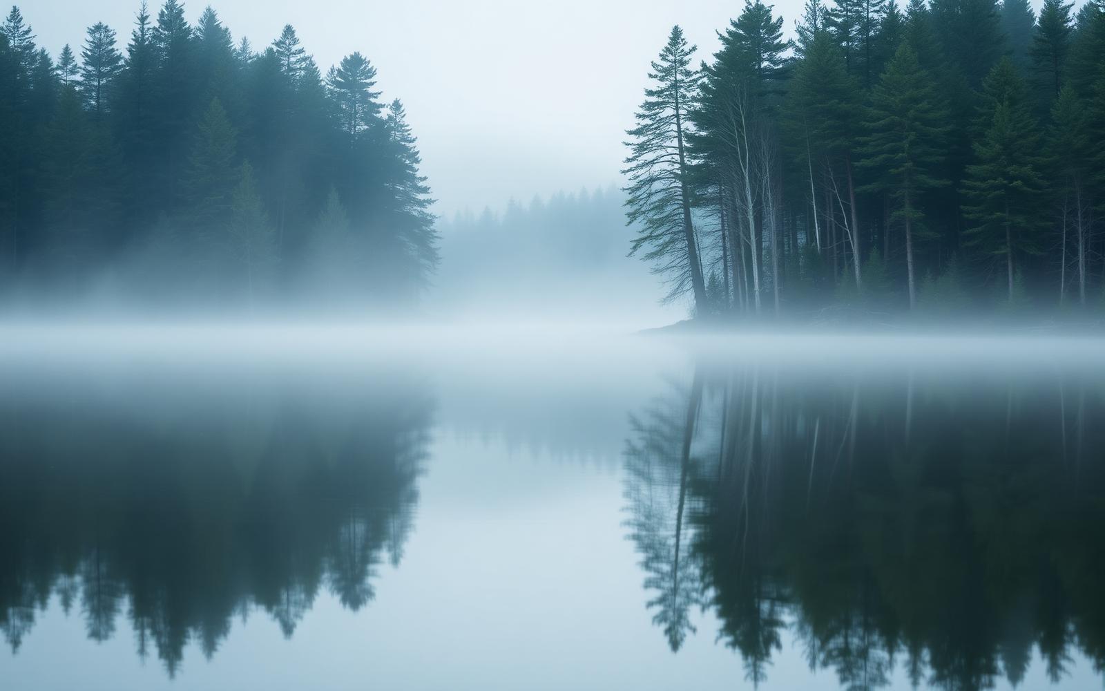 Misty Muskoka lake